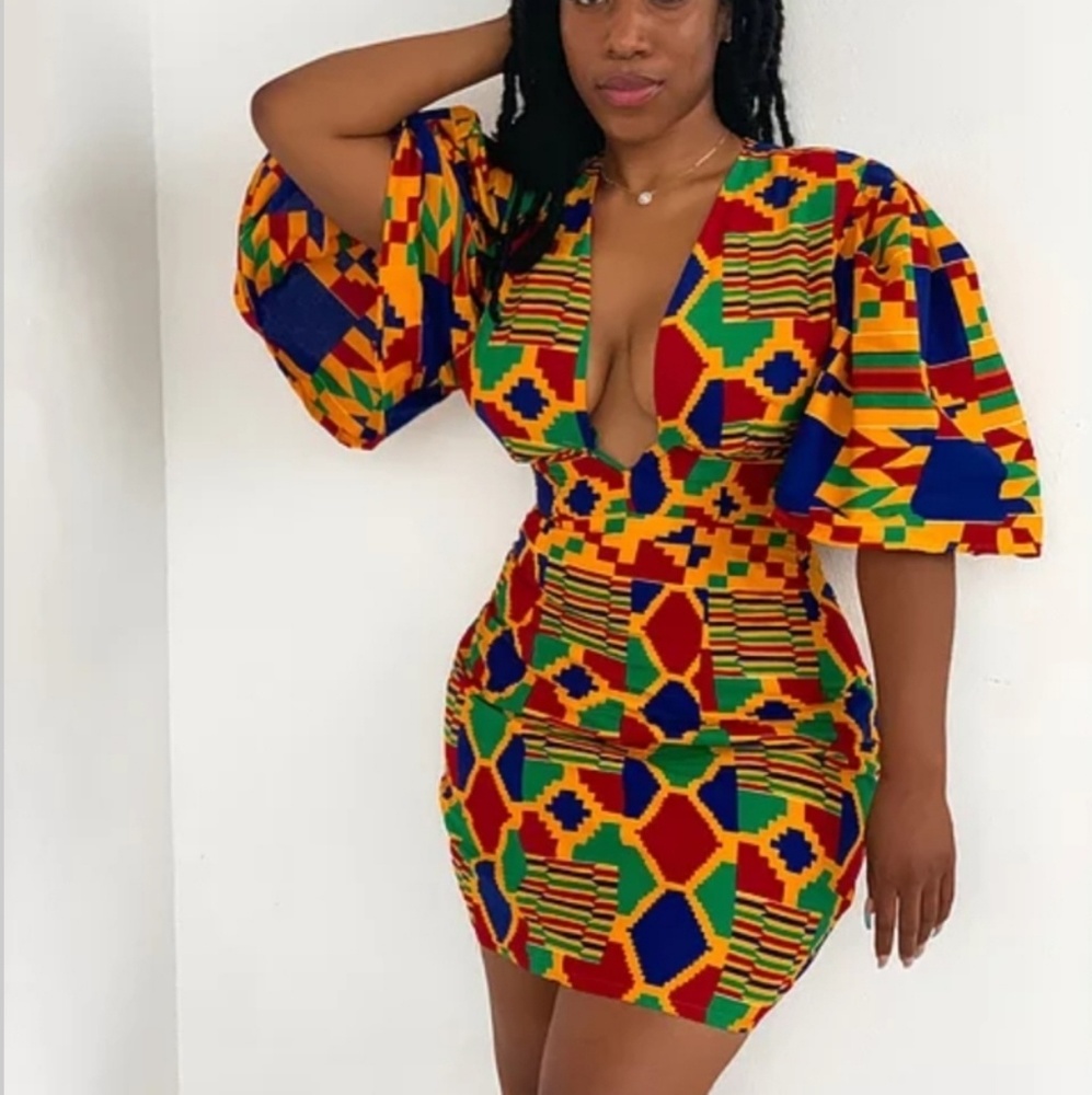 Kente print dress